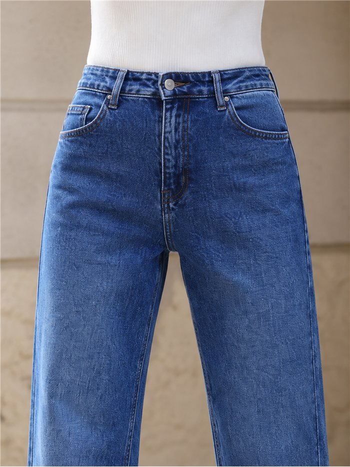 Jeans wide leg de tiro alto