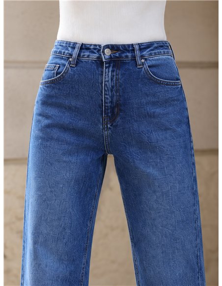 Jeans wide leg de tiro alto