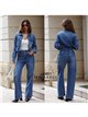 Jeans wide leg de tiro alto