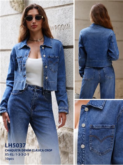 Chaqueta denim corta con bolsillos 2