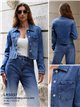 Chaqueta denim corta con bolsillos