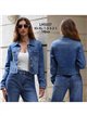 Chaqueta denim corta con bolsillos