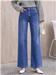 Jeans wide leg azul claro con costura delantera