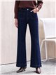 Jeans wide leg azul oscuro con costura delantera