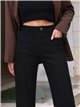 Jeans wide leg negro con costura delantera