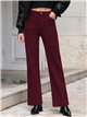 Jeans wide leg vino con costura delantera