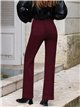 Jeans wide leg vino con costura delantera