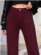 Jeans wide leg vino con costura delantera