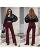 Jeans wide leg vino con costura delantera