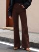 Jean marron à jambes larges avec couture avant