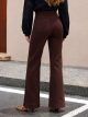 Jean marron à jambes larges avec couture avant