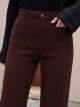Jean marron à jambes larges avec couture avant