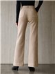 Jeans wide leg beige con costura delantera