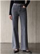 Jeans wide leg gris con costura delantera
