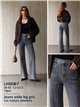 Jeans wide leg gris con costura delantera
