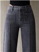 Jeans wide leg gris con costura delantera