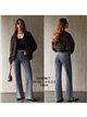 Jeans wide leg gris con costura delantera