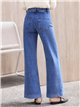 Jeans wide leg azul claro con costura frontal