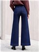 Jeans wide leg azul oscuro con costura frontal