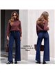 Jeans wide leg azul oscuro con costura frontal