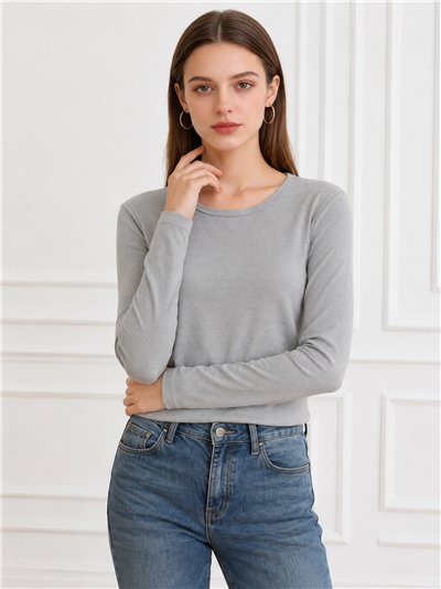 Long sleeve ribbed basic top
