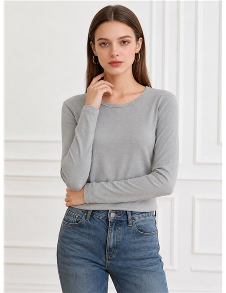 Long sleeve ribbed basic top