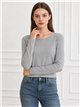 Long sleeve ribbed basic top