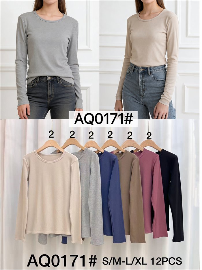 Long sleeve ribbed basic top