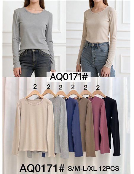 Long sleeve ribbed basic top
