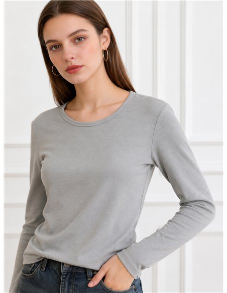 Long sleeve ribbed basic top