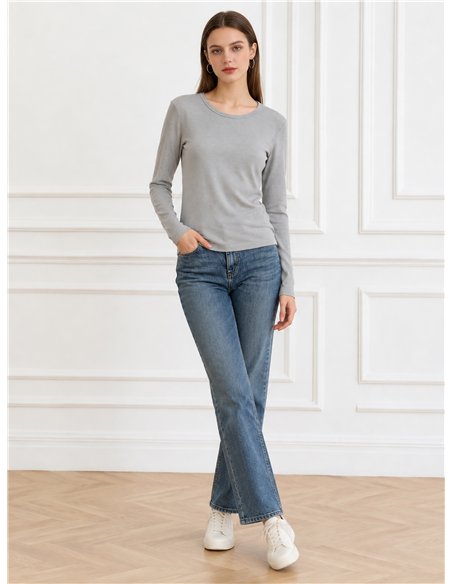 Long sleeve ribbed basic top