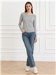 Long sleeve ribbed basic top