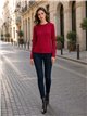 Strass-T-Shirt mit V-Ausschnitt