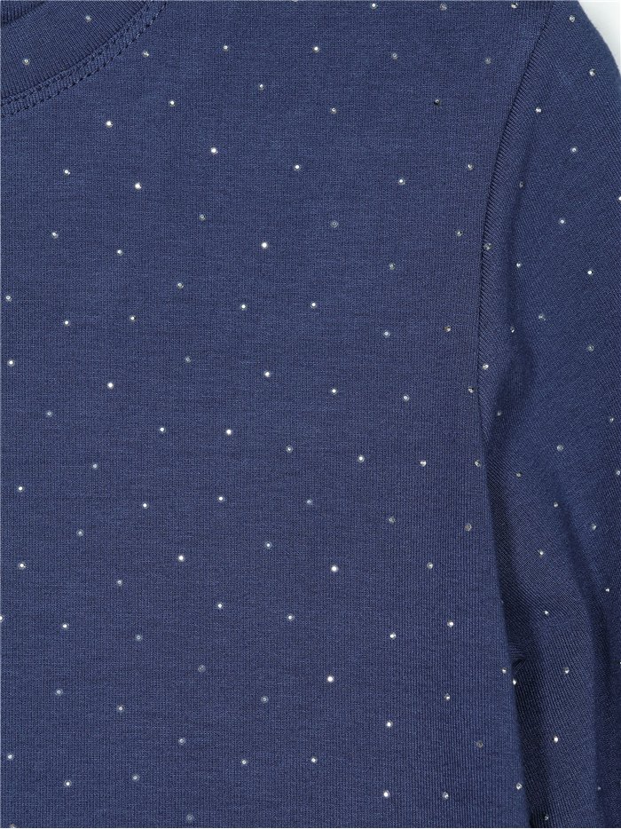 Strass-T-Shirt mit V-Ausschnitt