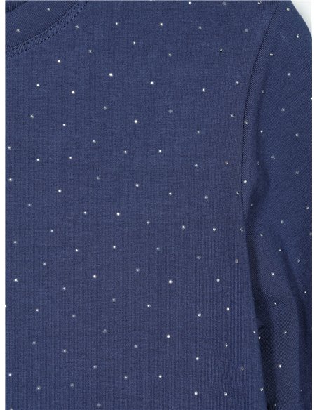 Strass-T-Shirt mit V-Ausschnitt
