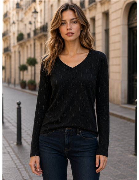 Sparkle rain v neck top