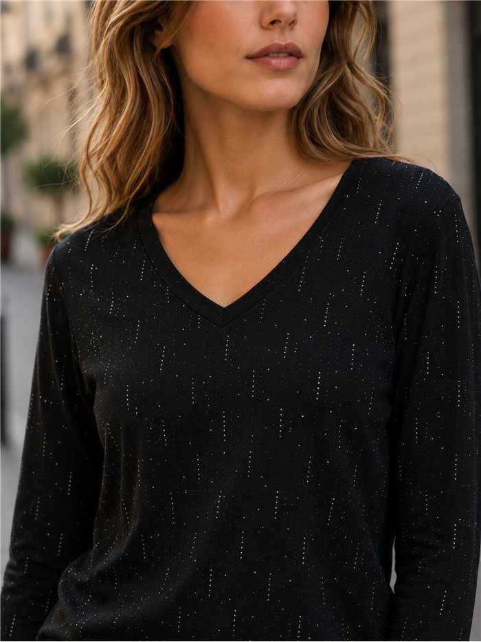 Sparkle rain v neck top