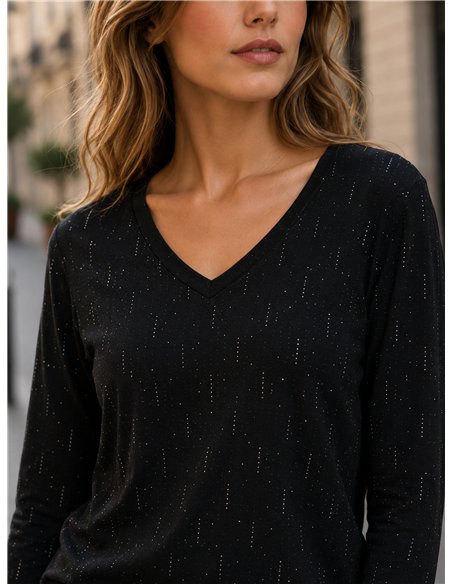 Sparkle rain v neck top