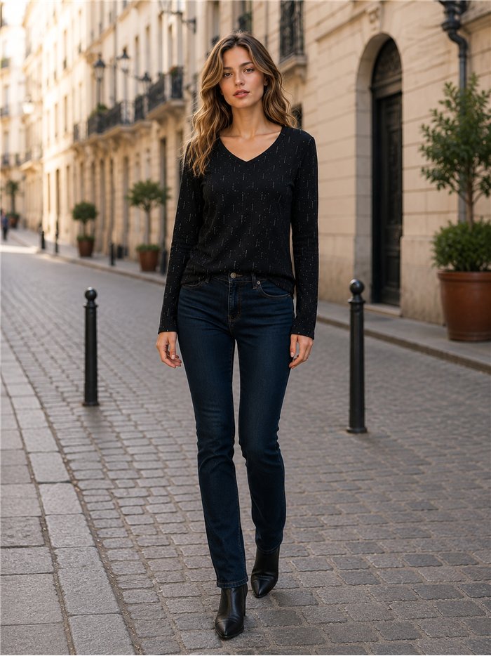 Sparkle rain v neck top