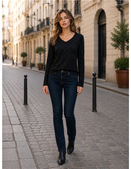 Sparkle rain v neck top