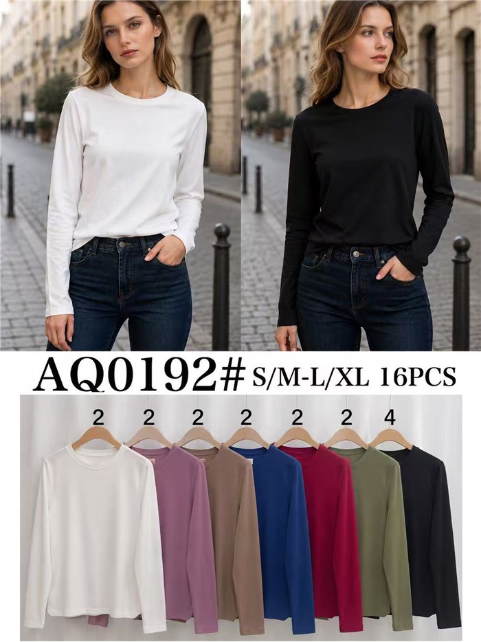 schlichtes, langärmeliges Basic-T-Shirt