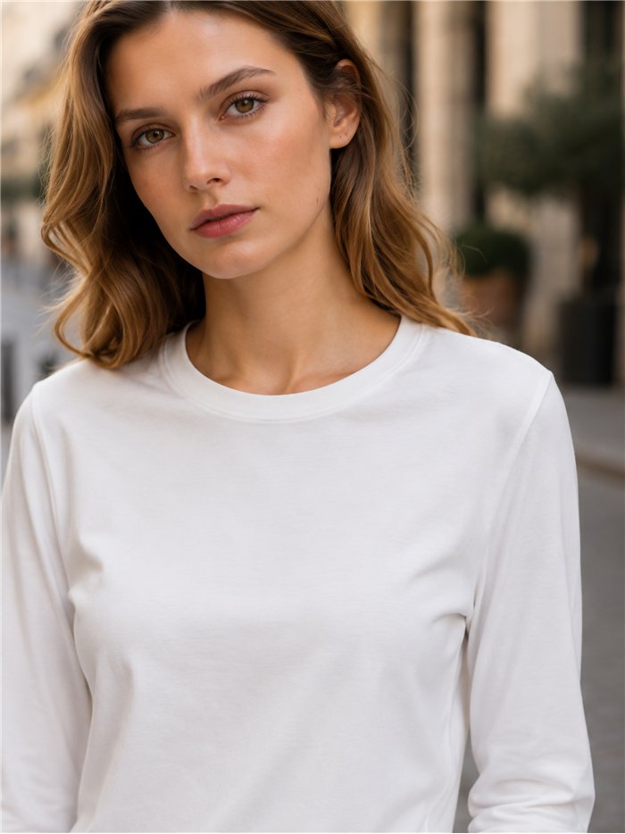 schlichtes, langärmeliges Basic-T-Shirt