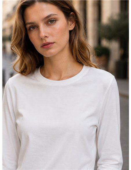 schlichtes, langärmeliges Basic-T-Shirt