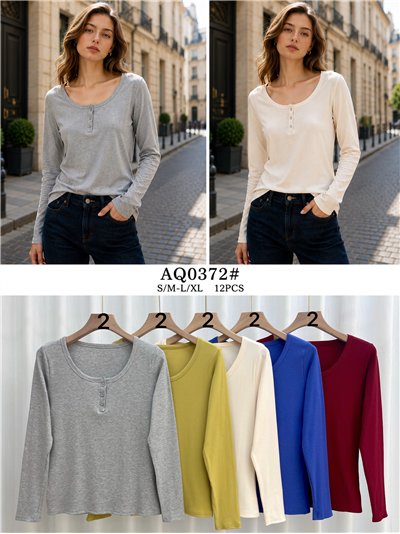 Ribbed button placket top 2