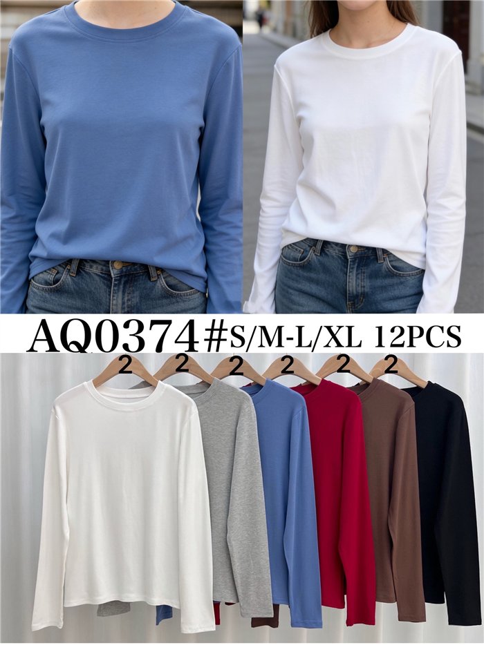 einfaches langärmeliges T-Shirt