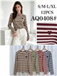 Striped embroidered heart top