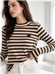 Striped embroidered heart top