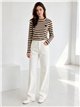 Striped embroidered heart top