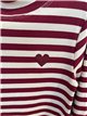 Striped embroidered heart top
