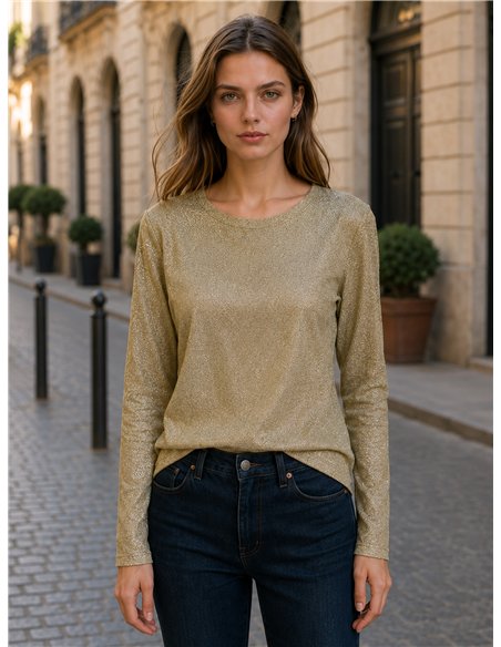 Metallic-Langarmshirt